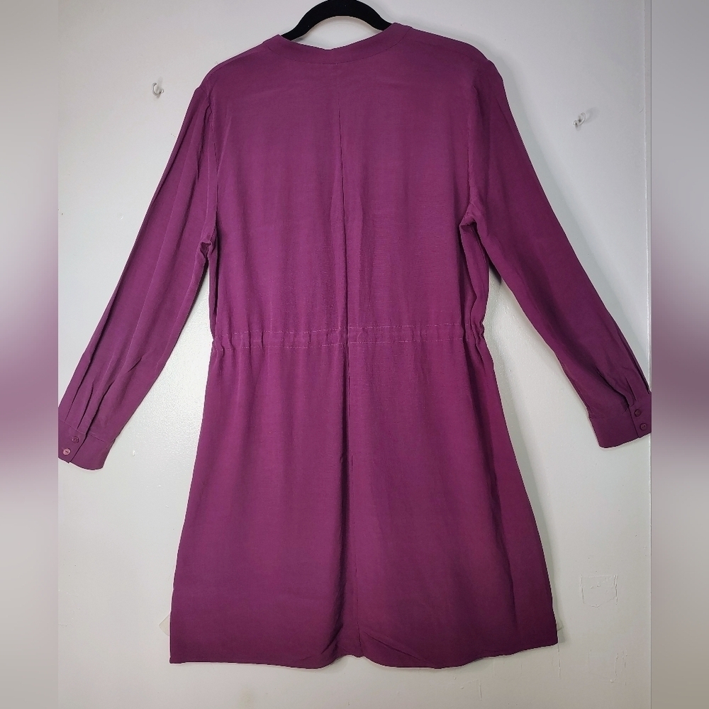Eileen Fisher Shirt Dress Tencel purple button down  long sleeves, sz M, casual. - Picture 5 of 16
